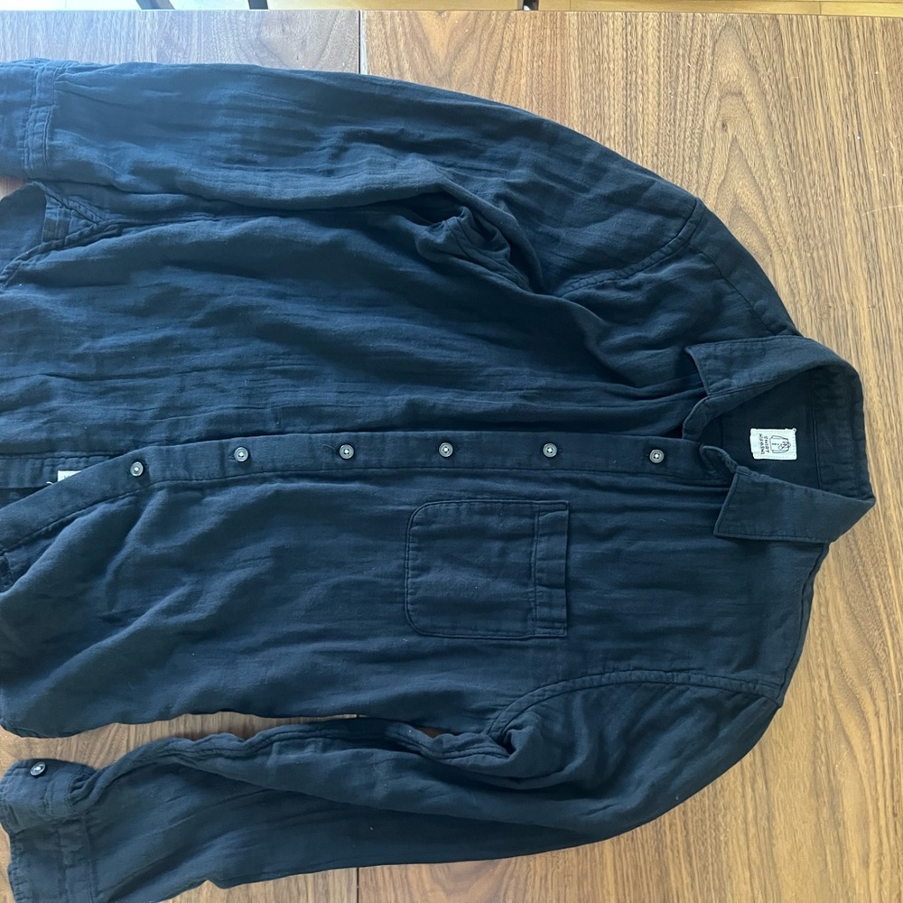 Hiroshi Kato double gaze black button down size small